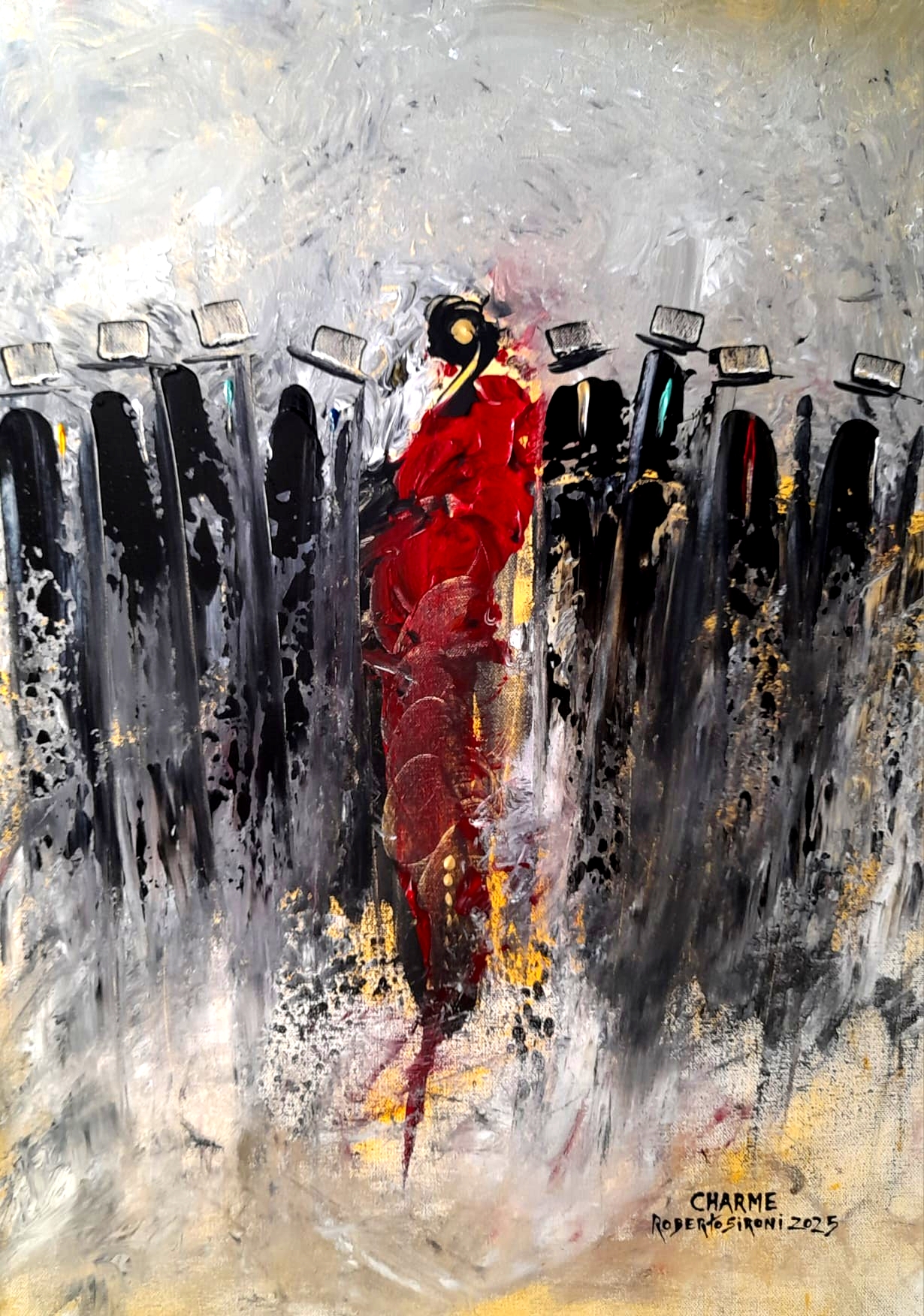 acrilico su tela - 50 x 70 - Opera ispirata al pezzo musicale di Ennio Morricone “Malena” dal film “Malena”