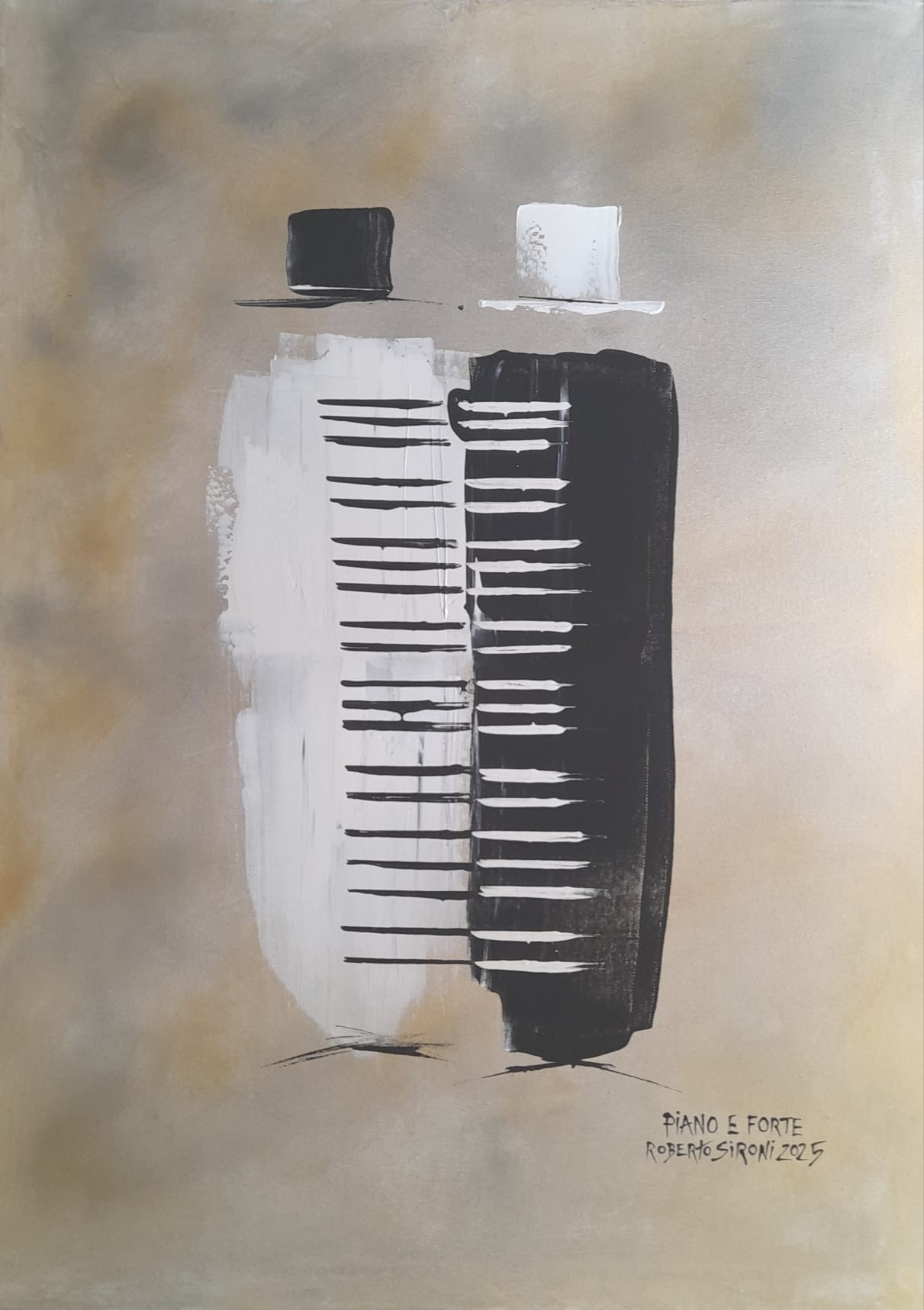 acrilico su tela - 65 x 90 (2025) - Opera ispirata al pezzo musicale di Ennio Morricone “Last boys calling” dal film “Il pianista sull’Oceano”