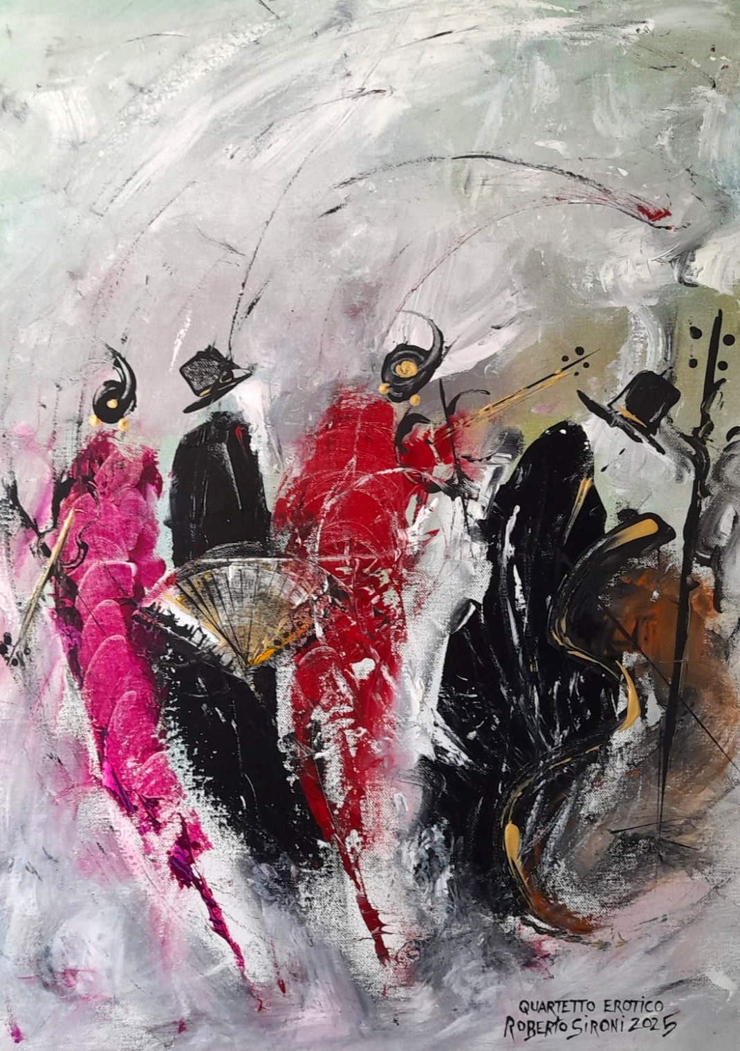 acrilico su tela - 50 x 70 (2025) - Opera ispirata al pezzo musicale di Ennio Morricone “Conmigo” dal film “Metti una sera a cena